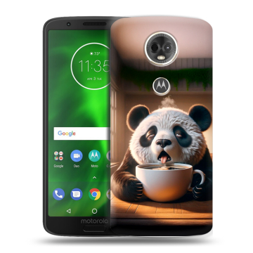 Силиконовый чехол на Motorola Moto E5 Plus с принтом смешная панда