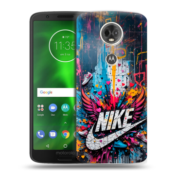 Силиконовый чехол на Motorola Moto E5 Plus с принтом Nike Найк