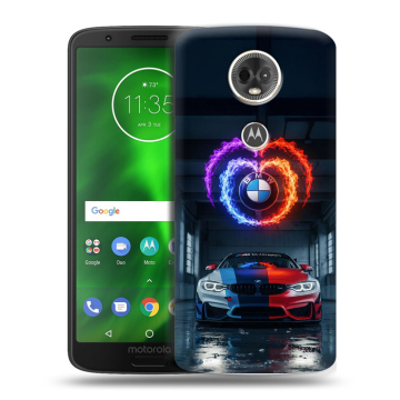 Силиконовый чехол на Motorola Moto E5 Plus с принтом BMW БМВ