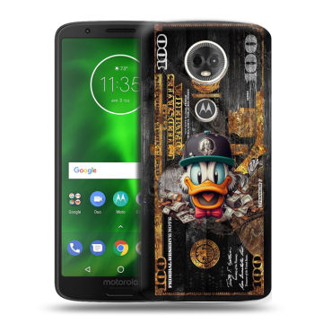 Силиконовый чехол на Motorola Moto E5 Plus с принтом Дональд Дак Доллар