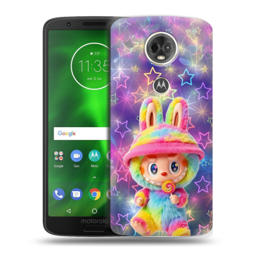 Силиконовый чехол на Motorola Moto E5 Plus с принтом Labubu Лабубу