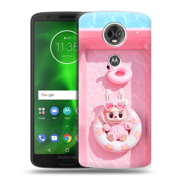 Силиконовый чехол на Motorola Moto E5 Plus с принтом Labubu Лабубу