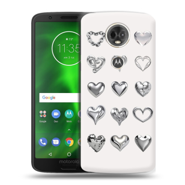 Силиконовый чехол на Motorola Moto E5 Plus с принтом Y2K сердечки