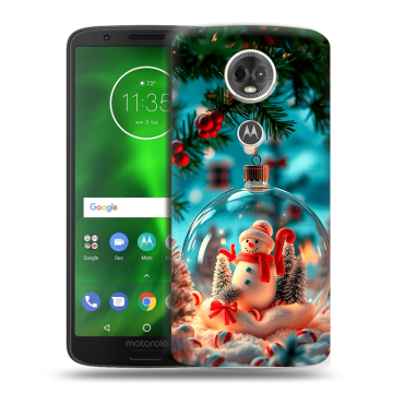 Силиконовый чехол на Motorola Moto E5 Plus с принтом Новый год