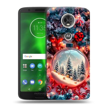 Силиконовый чехол на Motorola Moto E5 Plus с принтом Новый год