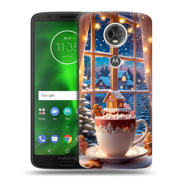 Силиконовый чехол на Motorola Moto E5 Plus с принтом Новый год