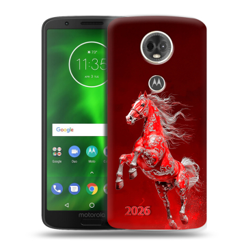 Силиконовый чехол на Motorola Moto E5 Plus с принтом Новый год