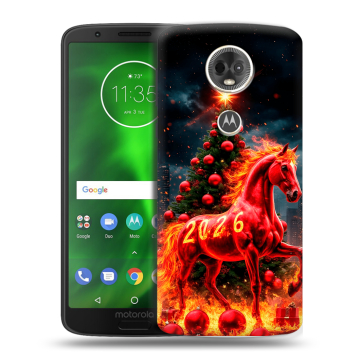 Силиконовый чехол на Motorola Moto E5 Plus с принтом Новый год