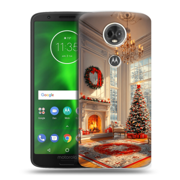 Силиконовый чехол на Motorola Moto E5 Plus с принтом Новый год