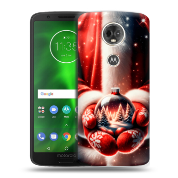 Силиконовый чехол на Motorola Moto E5 Plus с принтом Новый год