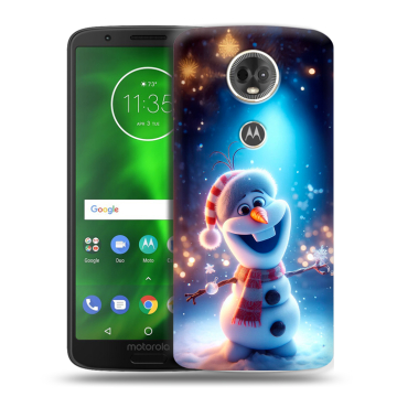 Силиконовый чехол на Motorola Moto E5 Plus с принтом Новый год