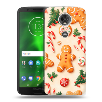 Силиконовый чехол на Motorola Moto E5 Plus с принтом Новый год
