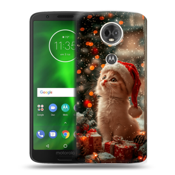 Силиконовый чехол на Motorola Moto E5 Plus с принтом Новый год