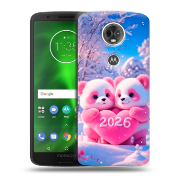 Силиконовый чехол на Motorola Moto E5 Plus с принтом Новый год