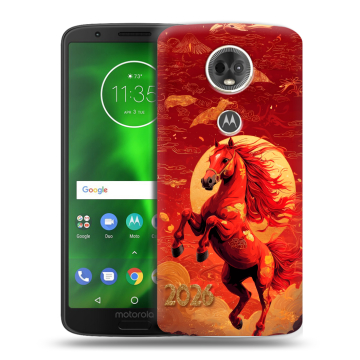 Силиконовый чехол на Motorola Moto E5 Plus с принтом Новый год