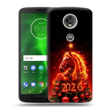 Силиконовый чехол на Motorola Moto E5 Plus с принтом Новый год
