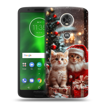 Силиконовый чехол на Motorola Moto E5 Plus с принтом Новый год