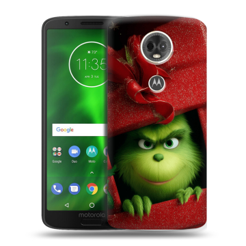 Силиконовый чехол на Motorola Moto E5 Plus с принтом Новый год
