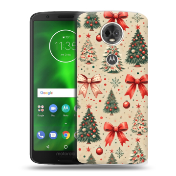 Силиконовый чехол на Motorola Moto E5 Plus с принтом Новый год