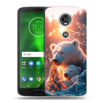 Силиконовый чехол на Motorola Moto E5 Plus с принтом Новый год