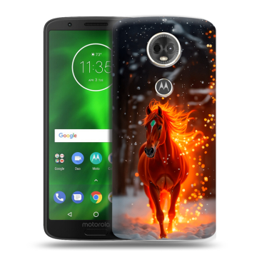 Силиконовый чехол на Motorola Moto E5 Plus с принтом Новый год