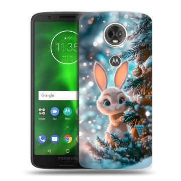 Силиконовый чехол на Motorola Moto E5 Plus с принтом Новый год