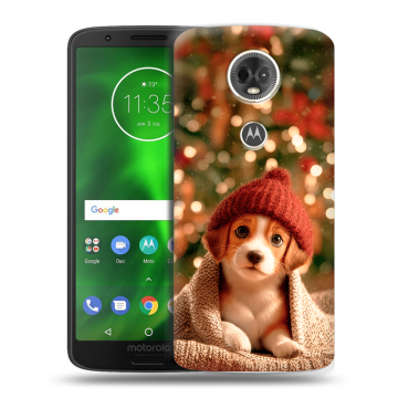 Силиконовый чехол на Motorola Moto E5 Plus с принтом Новый год