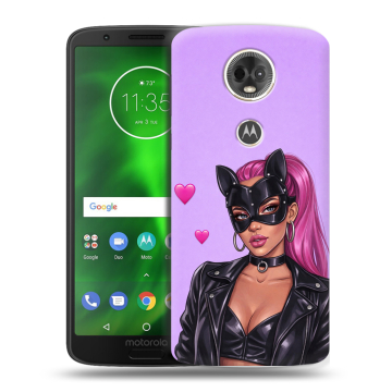 Силиконовый чехол на Motorola Moto E5 Plus с принтом женский