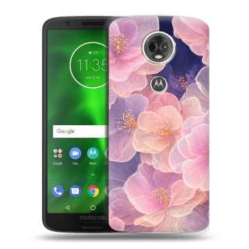 Силиконовый чехол на Motorola Moto E5 Plus с принтом женский
