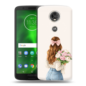 Силиконовый чехол на Motorola Moto E5 Plus с принтом женский