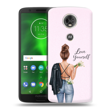 Силиконовый чехол на Motorola Moto E5 Plus с принтом женский