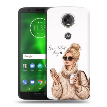 Силиконовый чехол на Motorola Moto E5 Plus с принтом женский