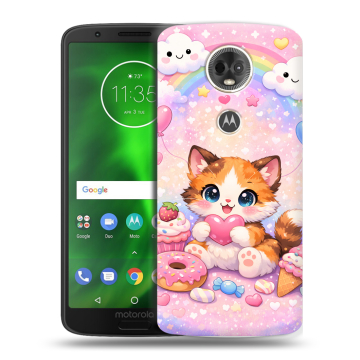 Силиконовый чехол на Motorola Moto E5 Plus с принтом для девочек