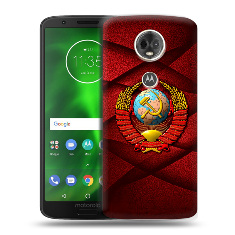 Силиконовый чехол на Motorola Moto E5 Plus с принтом Герб СССР Силиконовый чехол на Motorola Moto E5 Plus с принтом Герб СССР