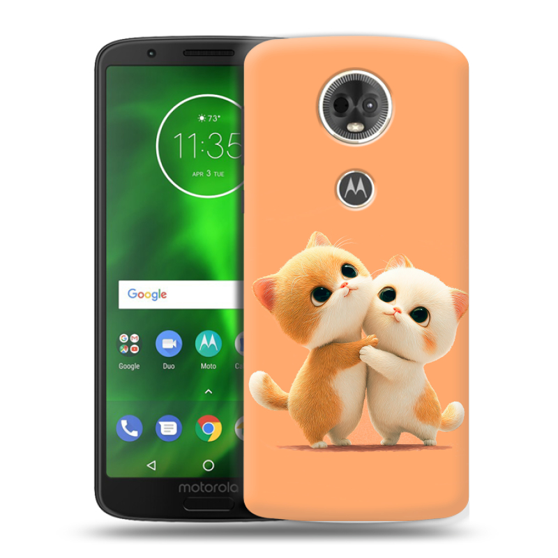 Силиконовый чехол на Motorola Moto E5 Plus с принтом Милые котики Силиконовый чехол на Motorola Moto E5 Plus с принтом Милые котики