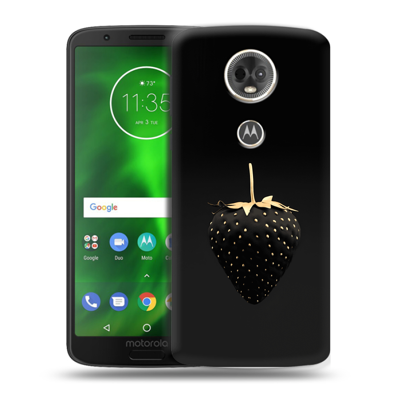 Силиконовый чехол на Motorola Moto E5 Plus с принтом Черная клубника Силиконовый чехол на Motorola Moto E5 Plus с принтом Черная клубника