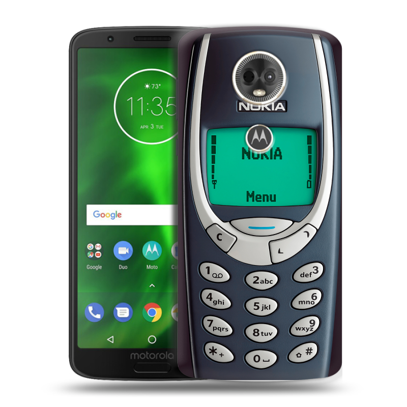 Силиконовый чехол на Motorola Moto E5 Plus с принтом Старый телефон Силиконовый чехол на Motorola Moto E5 Plus с принтом Старый телефон