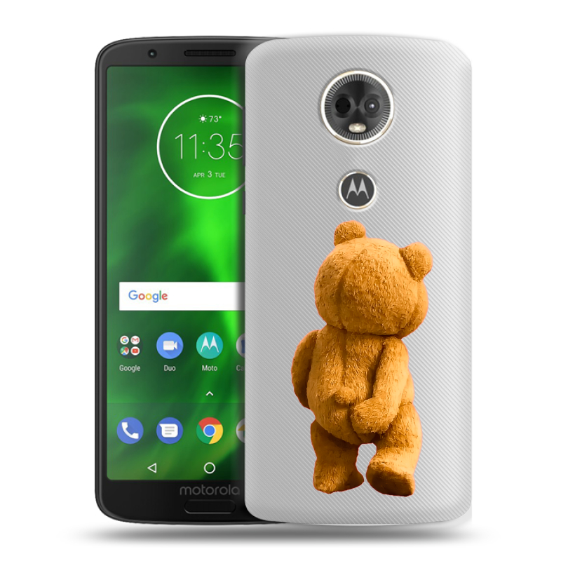 Силиконовый чехол на Motorola Moto E5 Plus с принтом Медведь Силиконовый чехол на Motorola Moto E5 Plus с принтом Медведь
