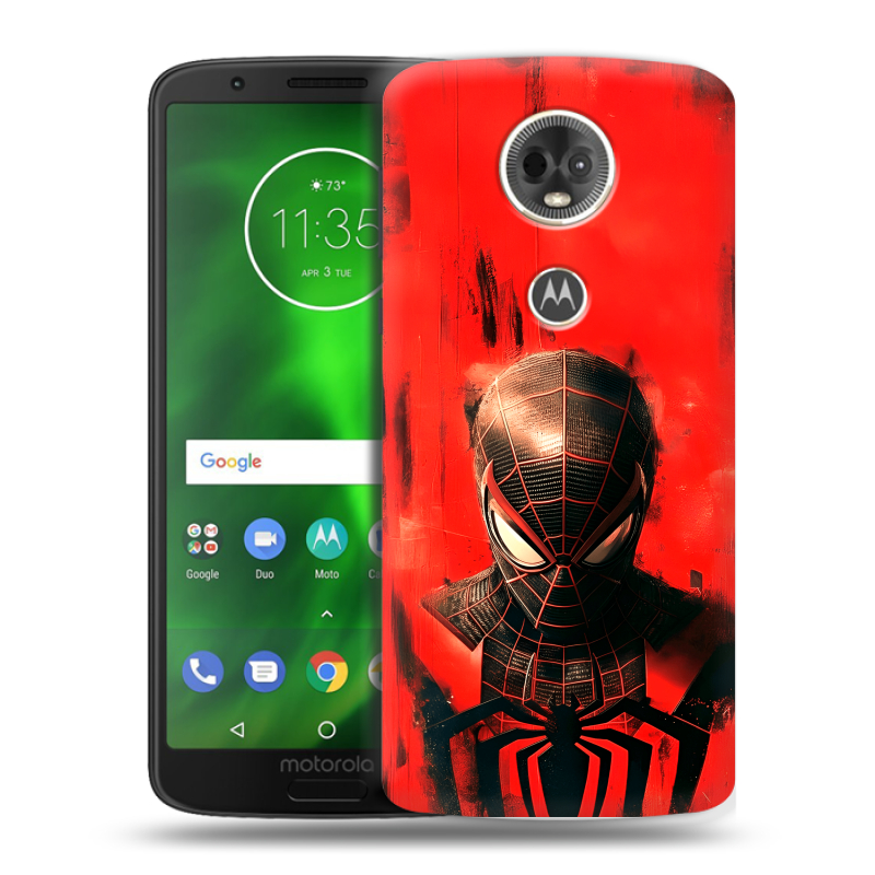 Силиконовый чехол на Motorola Moto E5 Plus с принтом человек паук spiderman Силиконовый чехол на Motorola Moto E5 Plus с принтом человек паук spiderman