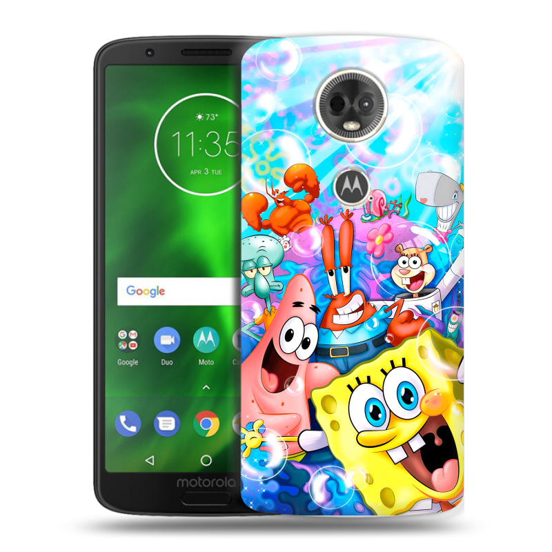 Силиконовый чехол на Motorola Moto E5 Plus с принтом спанчбоб спанч боб Силиконовый чехол на Motorola Moto E5 Plus с принтом спанчбоб спанч боб