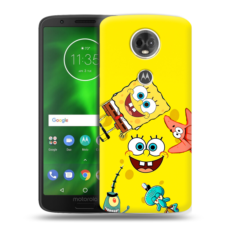 Силиконовый чехол на Motorola Moto E5 Plus с принтом Спанч боб Спанчбоб Силиконовый чехол на Motorola Moto E5 Plus с принтом Спанч боб Спанчбоб
