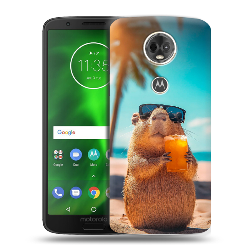 Силиконовый чехол на Motorola Moto E5 Plus с принтом Капибара Силиконовый чехол на Motorola Moto E5 Plus с принтом Капибара
