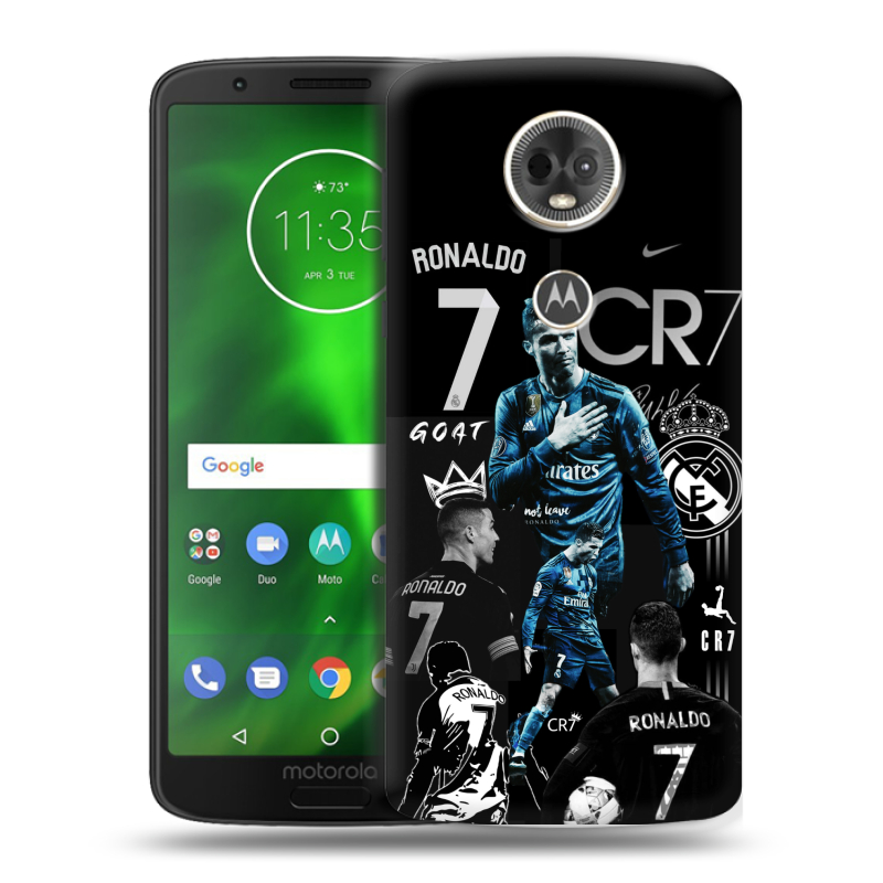 Силиконовый чехол на Motorola Moto E5 Plus с принтом Реал Роналдо Силиконовый чехол на Motorola Moto E5 Plus с принтом Реал Роналдо
