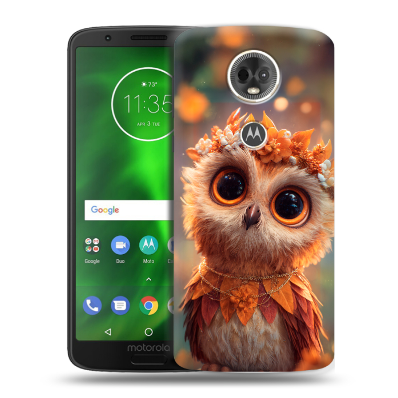 Силиконовый чехол на Motorola Moto E5 Plus с принтом Милая сова Силиконовый чехол на Motorola Moto E5 Plus с принтом Милая сова