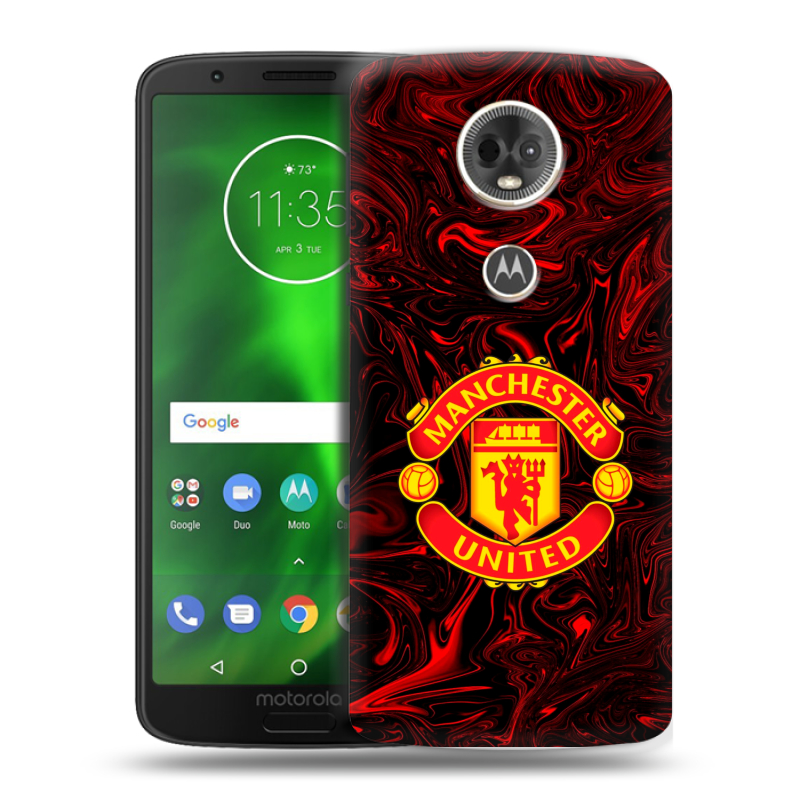 Силиконовый чехол на Motorola Moto E5 Plus с принтом Manchester United Силиконовый чехол на Motorola Moto E5 Plus с принтом Manchester United
