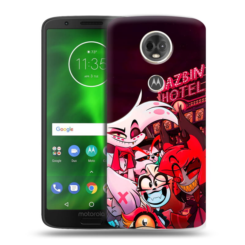 Силиконовый чехол на Motorola Moto E5 Plus с принтом Hazbin Hotel Отель Хазбин Силиконовый чехол на Motorola Moto E5 Plus с принтом Hazbin Hotel Отель Хазбин