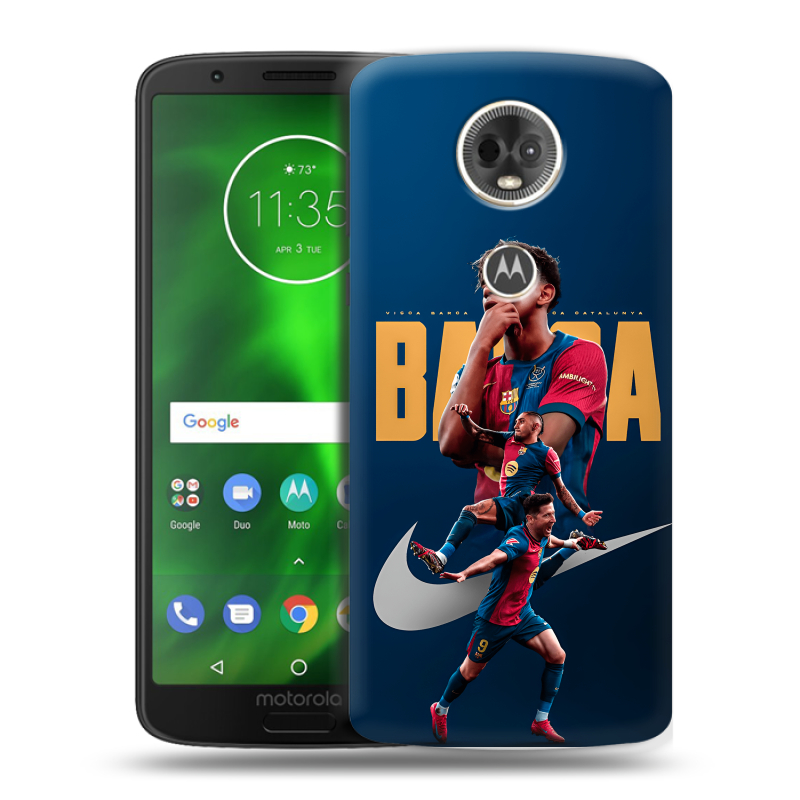 Силиконовый чехол на Motorola Moto E5 Plus с принтом Барселона Barca Yamal Силиконовый чехол на Motorola Moto E5 Plus с принтом Барселона Barca Yamal