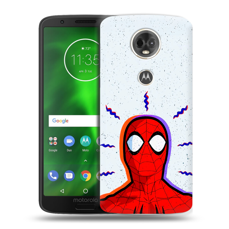 Силиконовый чехол на Motorola Moto E5 Plus с принтом Spiderman Человек паук Силиконовый чехол на Motorola Moto E5 Plus с принтом Spiderman Человек паук