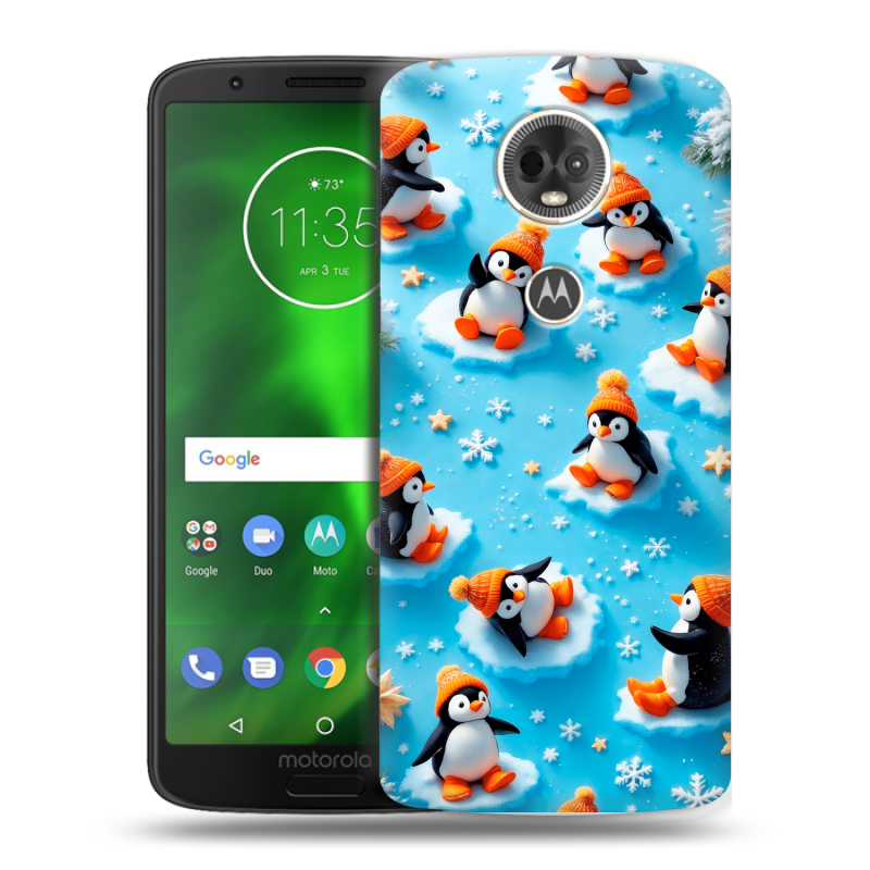 Силиконовый чехол на Motorola Moto E5 Plus с принтом Новый год Силиконовый чехол на Motorola Moto E5 Plus с принтом Новый год