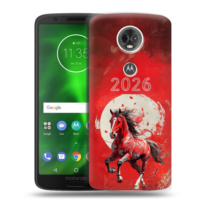 Силиконовый чехол на Motorola Moto E5 Plus с принтом Новый год Силиконовый чехол на Motorola Moto E5 Plus с принтом Новый год